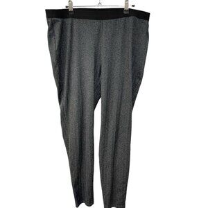 EILEEN FISHER Leggings Tweed Herringbone Elastic Waist Pull On Pants Gray Large